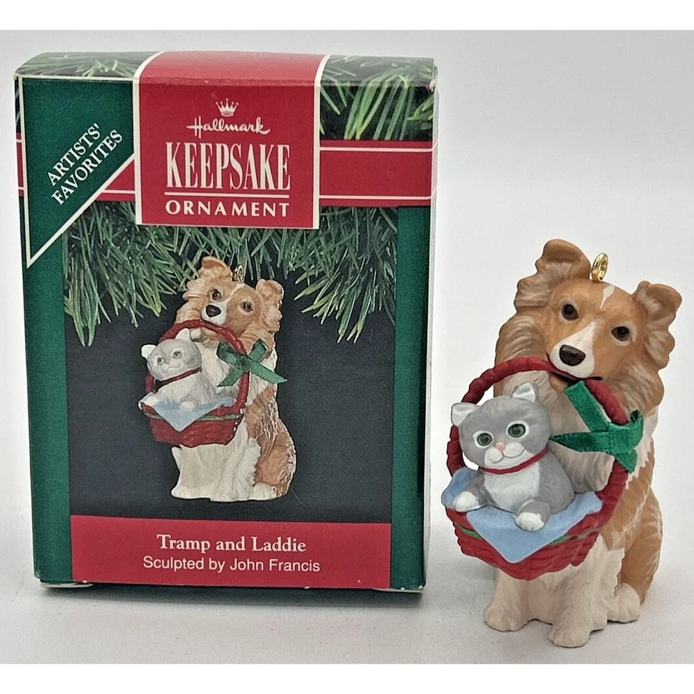 1991‎ Hallmark Tramp and Laddie Christmas Ornament SKU U214